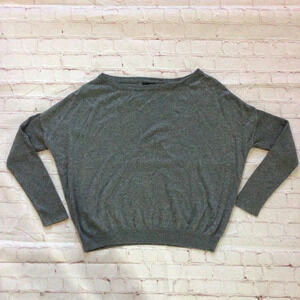 a.n.a. Shimmering Sparkle Gray Long Sleeve Oversized Sweater - Size Large